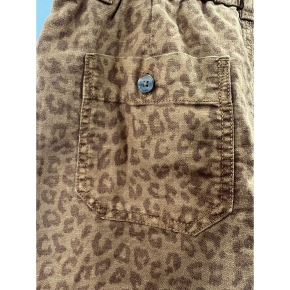 GAP Women’s Button Fly Leopard Print High Rise Linen Blend Shorts Size 0 NWT​​ - Picture 6 of 12
